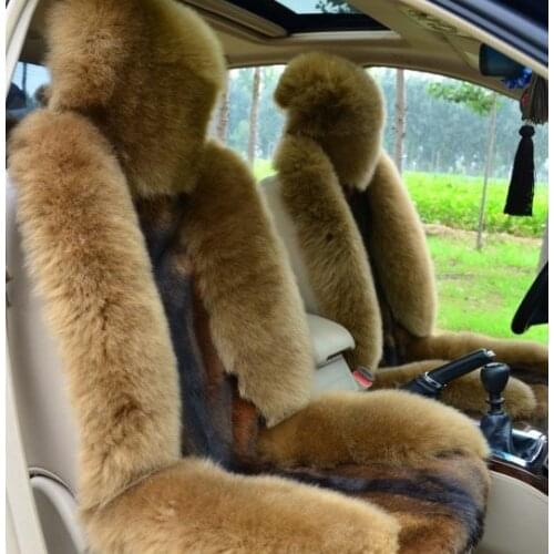 Free ship Wolf car seat cushion pure wool winter one piece full backseat sheep shearing models sheep fur accessories
