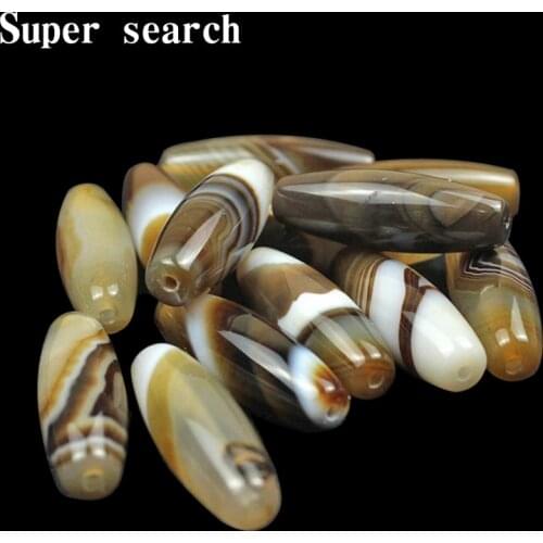 10*30mm Natural Brown Agates Oval Shape Beads Stones streak Rice Shape Handmade Bracelet Beads Accessory For Jewelry Making