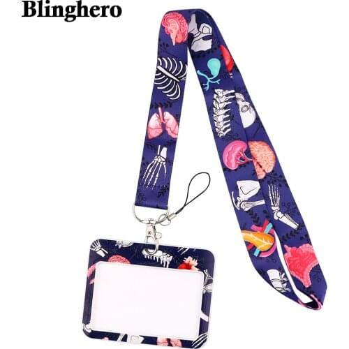 CB634 Human Organs Cartoon Lanyards Bus ID Name Work Card Cover Badge Holder For Nurse Doctor Accessories Gifts