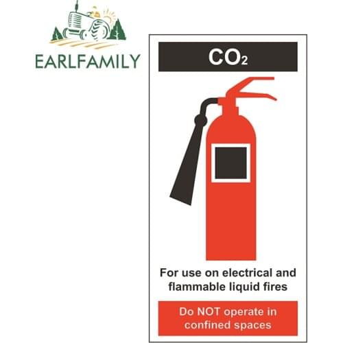 EARLFAMILY 13cm x 6.8cm For Fire Extinguisher on Board Car Stickers Cartoon Decal Vinyl Material Car Door Protector Personality