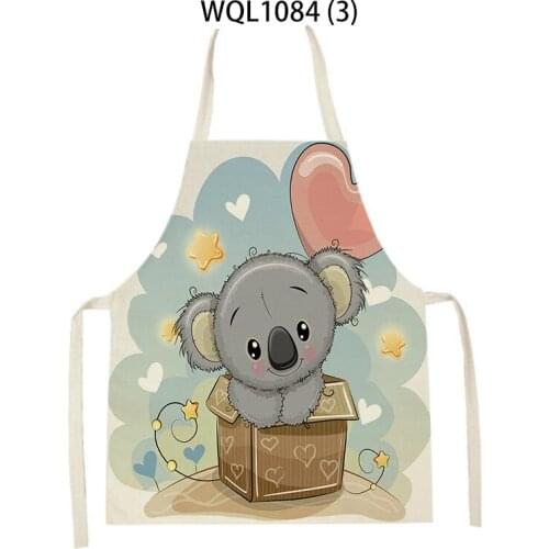Cartoon Cute Lazy Mouse Pattern Clean Art Apron Home Cooking Kitchen Apron Chef Wear Anti-Greasy Dirt Resistant Easy Adult Bib