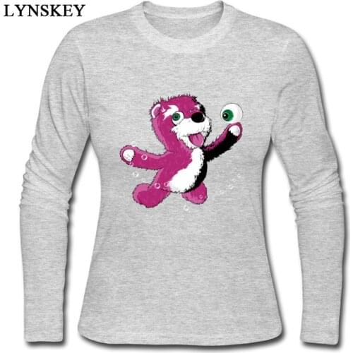 LYNSKEY Printed On Tops Tees for Girls Classic Autumn O Neck 100% Cotton Long Sleeve T-Shirts Breaking Bear Gift Clothing Shirt