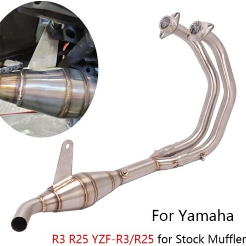 Slip-on Stock Muffler for Yamaha R3 R25 YZF-R3 YZF-R25 Motorcycle Exhaust System Header Mid Link Pipe Stainless Steel Exhausts