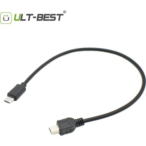 ULT-Best Micro USB 2.0 Male to Mini USB 5pin Male data charging Cable OTG Converter Adapter Cables 30CM micro-usb to mini-usb