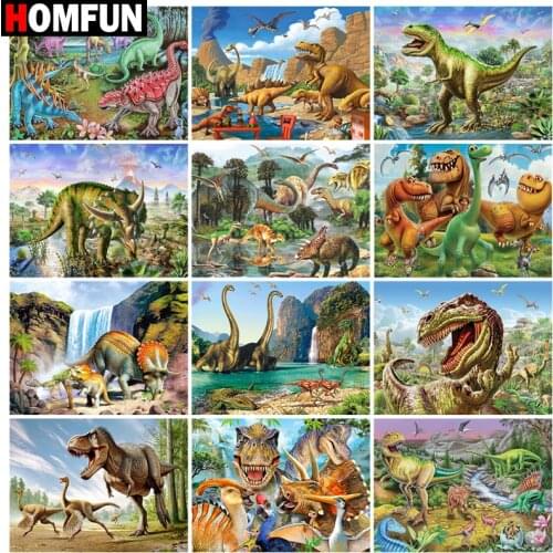 HOMFUN Rhinestone Painting Crystal Decor Diy Diamond Painting "Dinosaur animal " 3D Cross Stitch Pattern Diamond Embroidery