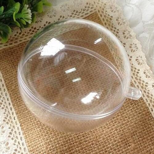 20pcs lot 12cm Transparent Plastic Christmas Ball Candy Box For Wedding Xmas Decoration Supplies Free Shipping