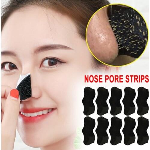 50pc Bamboo Charcoal Blackhead Remover Mask Black Dots Spots Acne Treatment Mask Nose Sticker Cleaner Nose Pore Deep Clean Strip