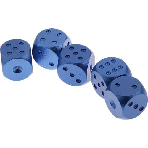 10x Alloy Round Corner Metal Dice w/ Dots for D&D RPG Board Game Red & Blue