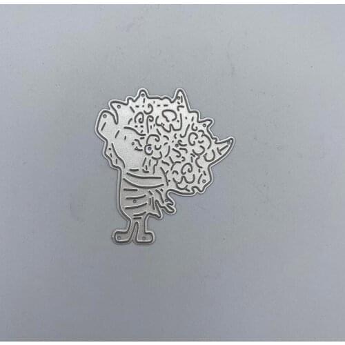 Pig holding a bunch of flowers metal cutting dies cut die frame Scrapbook paper craft knife mould blade punch stencils dies