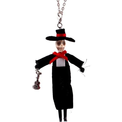 Lovely Hat man Pendant Acrylic Long Chain Dance Necklace Brand Fashion Jewelry For Halloween Skull Doll necklace Accessories