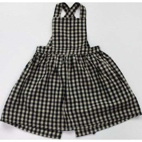5285 New Baby Kids Sleeveless Dress Casual Fashion Plaid Princess Dresses Toddler Girl Vest Floral Dress Kids Clothes Outfit