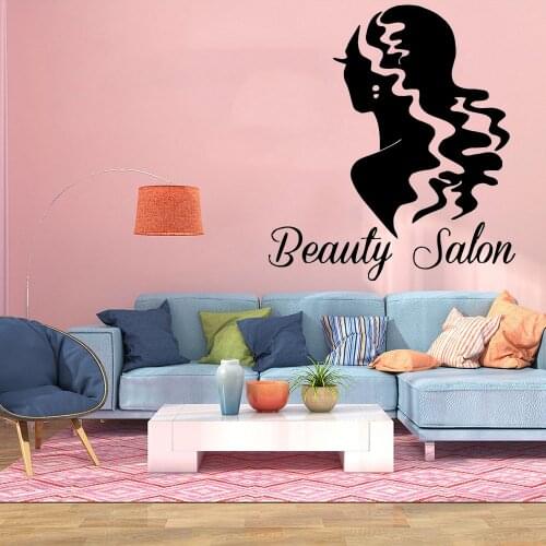 New hair salon Waterproof Wall Stickers Home Decor For Home Decor Living Room Bedroom Removable Decor Wall Decals WL421