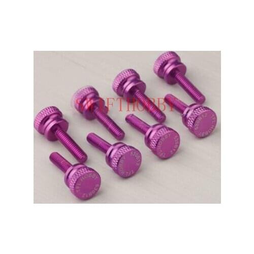 New 8PCS 4mm Aluminum Hatch Lock Screw Purple for RC Boat and Radio Box