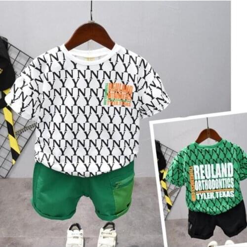 Boys Girls Clothes Cotton T Shirts And Shorts Set Summer Toddler Boy Clothes 2 Pcs Set Kids Clothes Boys Suits 2-7Year