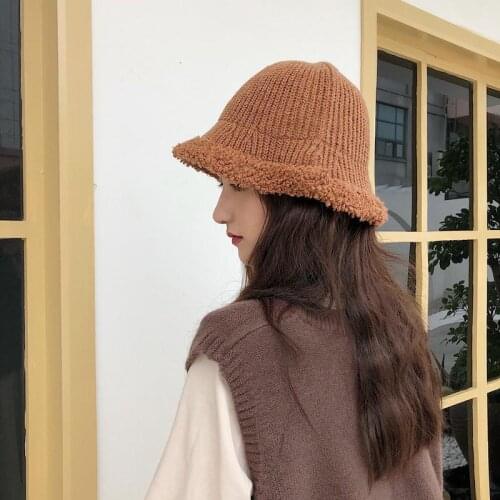 Bucket hat For Women female fisherman knitting wool hat autumn winter peaked cap Panama hat bonnet Fishing hat chapeu bucket