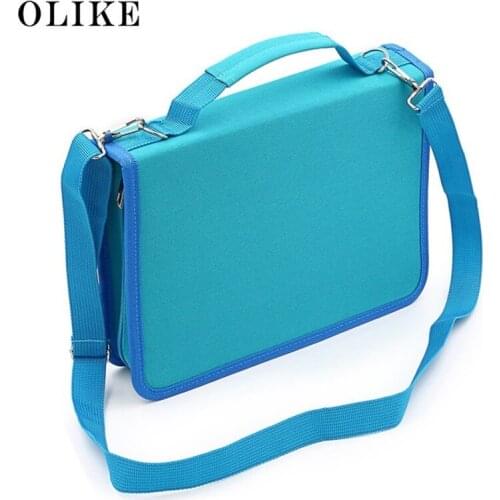 OLIKE 150 Slots Pencil Case Canvas Pencils Case Large Capacity Portable Pencil Bag for School Colored Gel Pen Bag Art Supplies