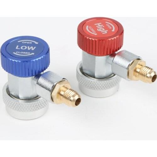 NEW 2pcs Car AC Air Conditioner High Low R134a Quick Coupler Adapter Connector Remover Tool Air Conditioning Accessories