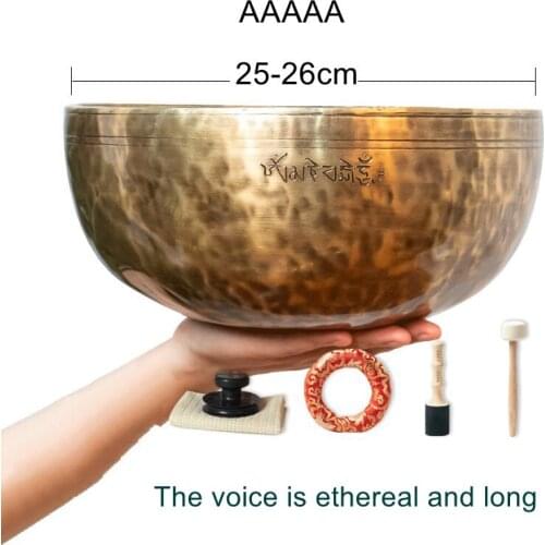 26cm Nepal Handmade Thicken Full moon Singing Bowl Himalaya bowl buddha Sound Bowl Meditation Sound Healing AAAAA