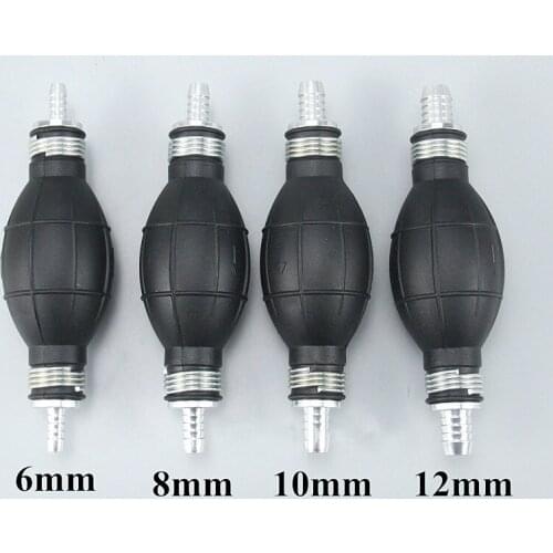 6/8/10/12mm Hand Fuel Pump Line Hand Primer Bulb Petrol Diesel Liquid Oil Gas Water Tansfer Rubber Tube Aluminum For Car Boat