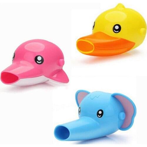 Cute Elephant Duck Dolphin Kids Water Tap Faucet Extender Washing Hands Bathroom Kitchen Home Faucet Nozzle Accessories