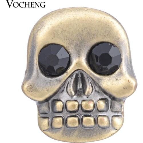 Studded Skull Vocheng Ginger Snap 18mm 2 Colors Vintage Bronze Vn-1372