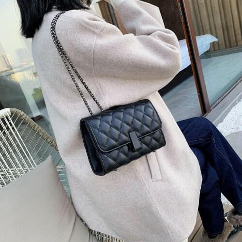 Jin ManTang Quilted PU Leather Crossbody Bags For Women 2021 Mini Shoulder Messenger Bag Fashion Chain Handbags And Purses