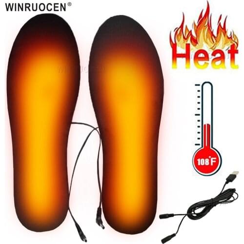WINRUOCEN Electric Insoles heated USB For Warm Women Warming Feet Warmer Sock Pad Outdoor Sports Heating Unisex Insoles Winter