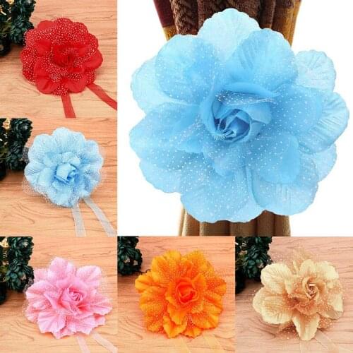 Peony Flower Curtain Clip-On Curtain Strap Tie Backs Holdbacks Curtain Curtain Accessories Decoration Polyester Straps For Home