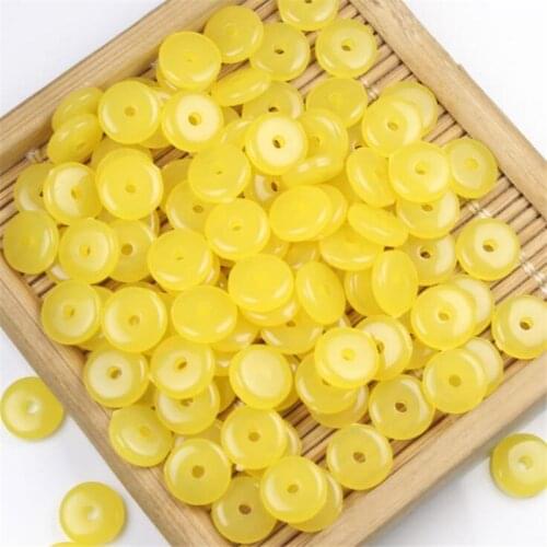 Yellow Resin Spacer Beads 6 8MM Wheel Abacus Imitation ambers Beeswax Septal Gem Stone Bead for Jewelry Bracelet making DIY