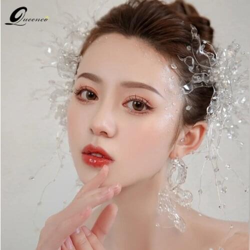 2021 New Style Elegant Hair Clip Crystal Flower Accessories Crab Clips Wedding Bride Hair Comb For Women Girls Hairpin