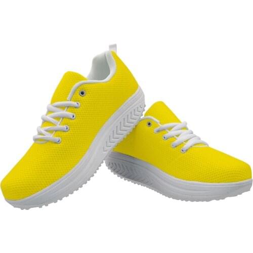 HYCOOL Women Swing Shoes Cute Ladies Casual Platform Increasing Solid Color Polka Dot Sneakers For Walking