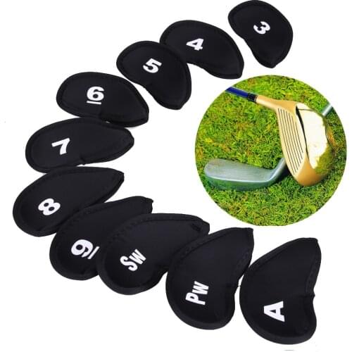 10Pcs Golf Club Head Covers Iron Putter Protective Head Cover Putter Headcover Set Outdoor Sports Golf Accessories