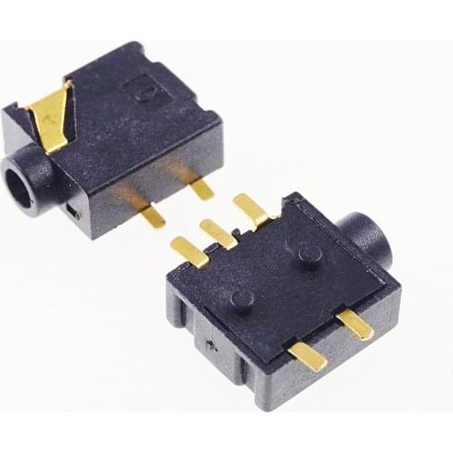 1000pcs stereo jack 2.5mm 5 pin for 3 poles stereo headphone plug SMD type reflow solderable with locators DC30V 0.5A Rohs New