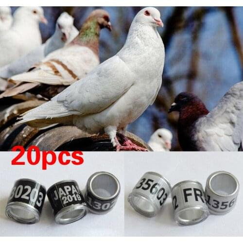 20pcs Bird Pigeon Foot Ring Aluminum Plastic Material Multicolor Foot Ring With Number Letter Bird Foot Sign Rings Pigeon Tools