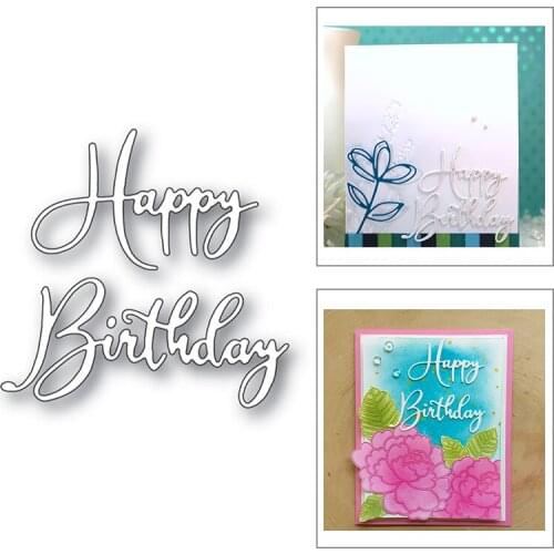 2020 New English Word Happy Birthday Metal Cutting Dies For DIY Cut Paper Craft Making Greeting Card Album Scrapbooking No Stamp