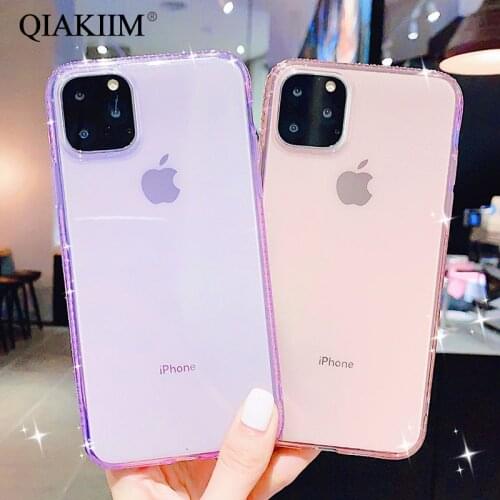 Bling Diamond Case For iPhone 11 Pro Max XS XR 8 7 6 6S Plus 5 5S SE Cover Fashion Rhinestone Crystal Clear Soft TPU Phone Cases