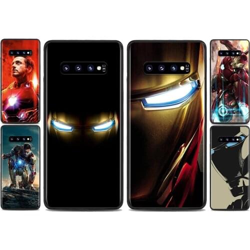 Marvel Iron Man Avengers For Samsung Galaxy S21 S10 S10E S9 S8 S7 Note 20 10 9 8 Ultra 5G Plus Edge Pro Black Phone Case
