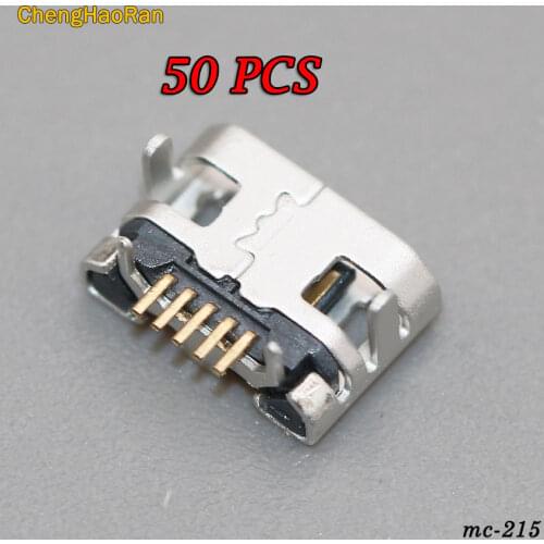 ChengHaoRan 10PCS Micro USB 5pin no side Ox horn female usb socket Flat mouth four legs socket mini usb connector