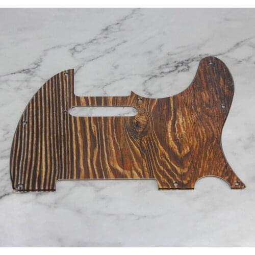 FLEOR Wood Color PVC TL Pickguard Guitar Pick Guard Scratch Plate with Screws for 8 Hole TL Guitar Parts