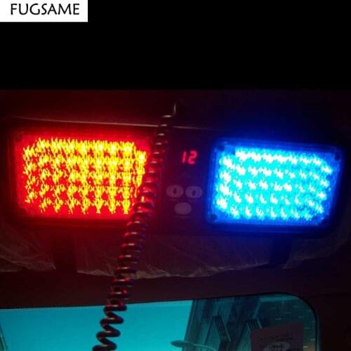 FUGSAME 86LED Emergency Strobe Visor 12V Factory Direct Car Truck Flash Light Panel 86LED 2x43 6 Colors Red Blue Amber White
