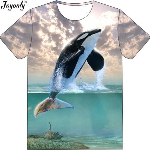 Joyonly Boys Girls 3D T-Shirt Space Galaxy Sea Fish Whale Water Printed T Shirt Funny Tees 2019 Summer Children Brand Clothing