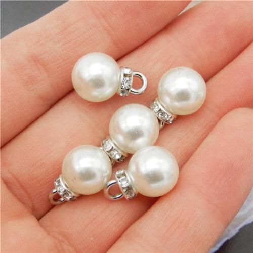 20pcs Artificial Pearls Charms Bracelet Necklace DIY Pendant Women Handmade Earrings Jewelry Making Findings 15*10mm
