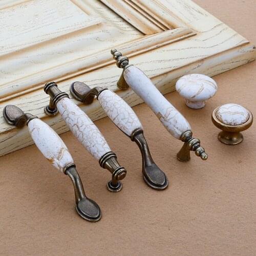 Ceramic Cabinet Handle Furniture Handle Kitchen Handle Pulls Drawer Knobs Cupboard Pulls Antique Furniture Hardware