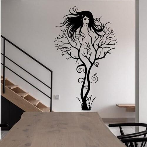 Beautiful Tree Woman Wall Vinyl Sticker Decal Aesthetics Home Bedroom Decoration Removable A001905
