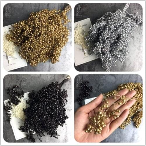 Creative dried flower DIY Peru Imported Christmas Artistic Mini Golden Silver Black Pepper Fruit home wedding table decoration