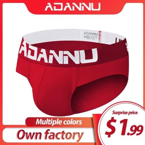 ADANNU Brand Sexy Men Briefs Men Underwear Cotton Breathable Male Pants Cueca Tanga Slip Homme Men Underpants Gay Underwear