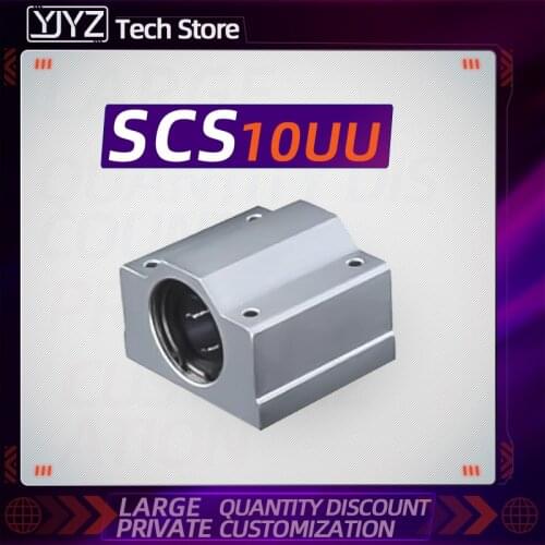 New 1PC SCS10UU Steel Aluminum Linear Motion Ball Bearing Slide Bushing Block Long Bearings Block for CNC