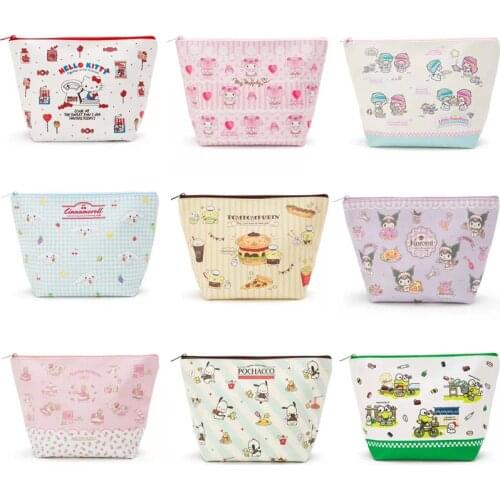 New Kawaii Anime Woman Girls Kids PU Cosmetic Bags For Children