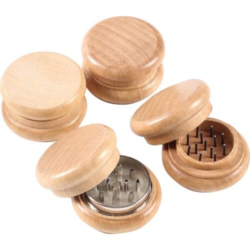 New Wooden 2PC HERB / SPICE / GRASS / WEED Tobacco Herb Grinder For Smoking Pipe GR118a