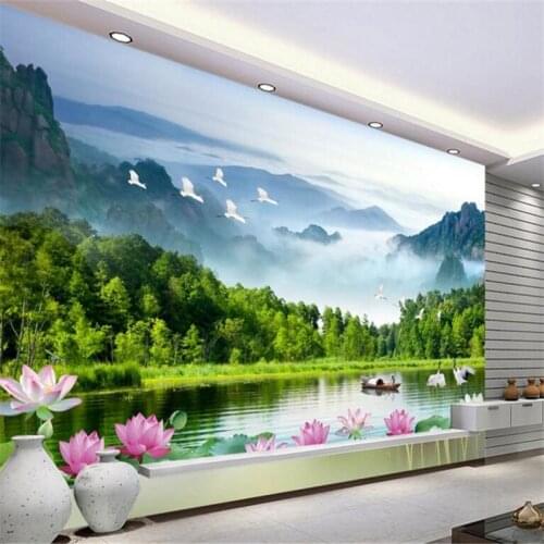 Beibehang wallpapers mountains and picturesque high - quality landscape painting background wall papel de parede 3d europeu